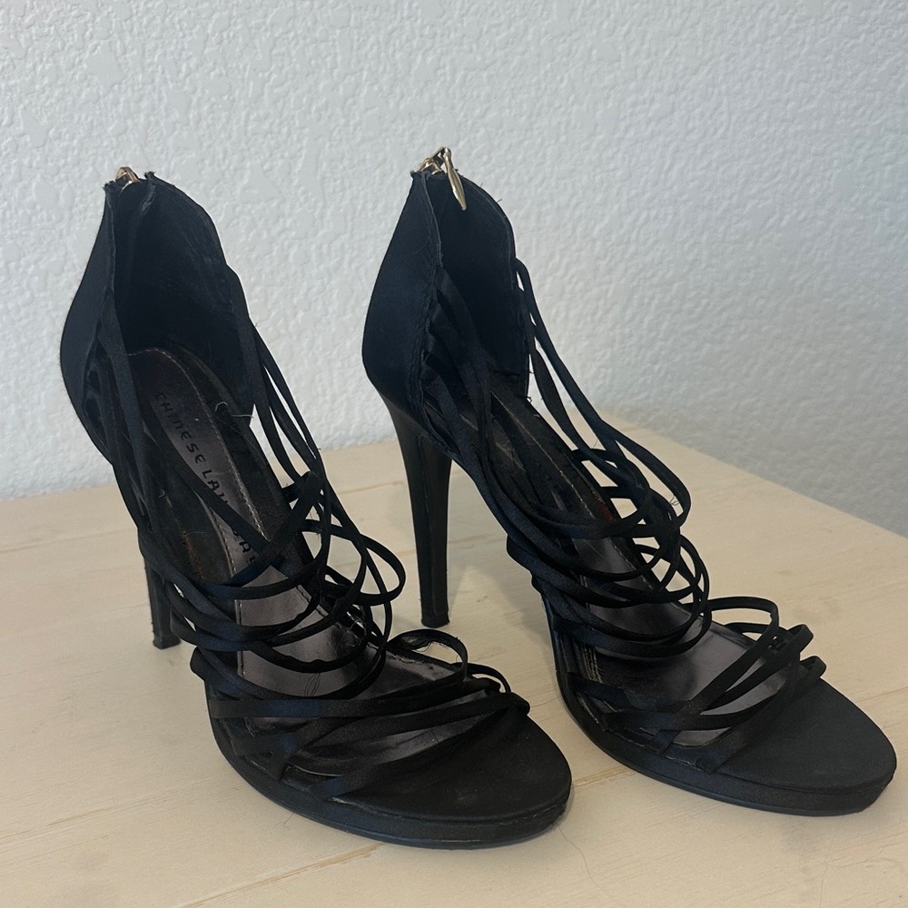 Chinese Laundry Black Strappy Heels